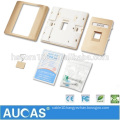 Aucas Wall Mount Plate RJ45 Data Cabling Keystone Jack Faceplates Cat5e Cat6 Face Plate Golden Color